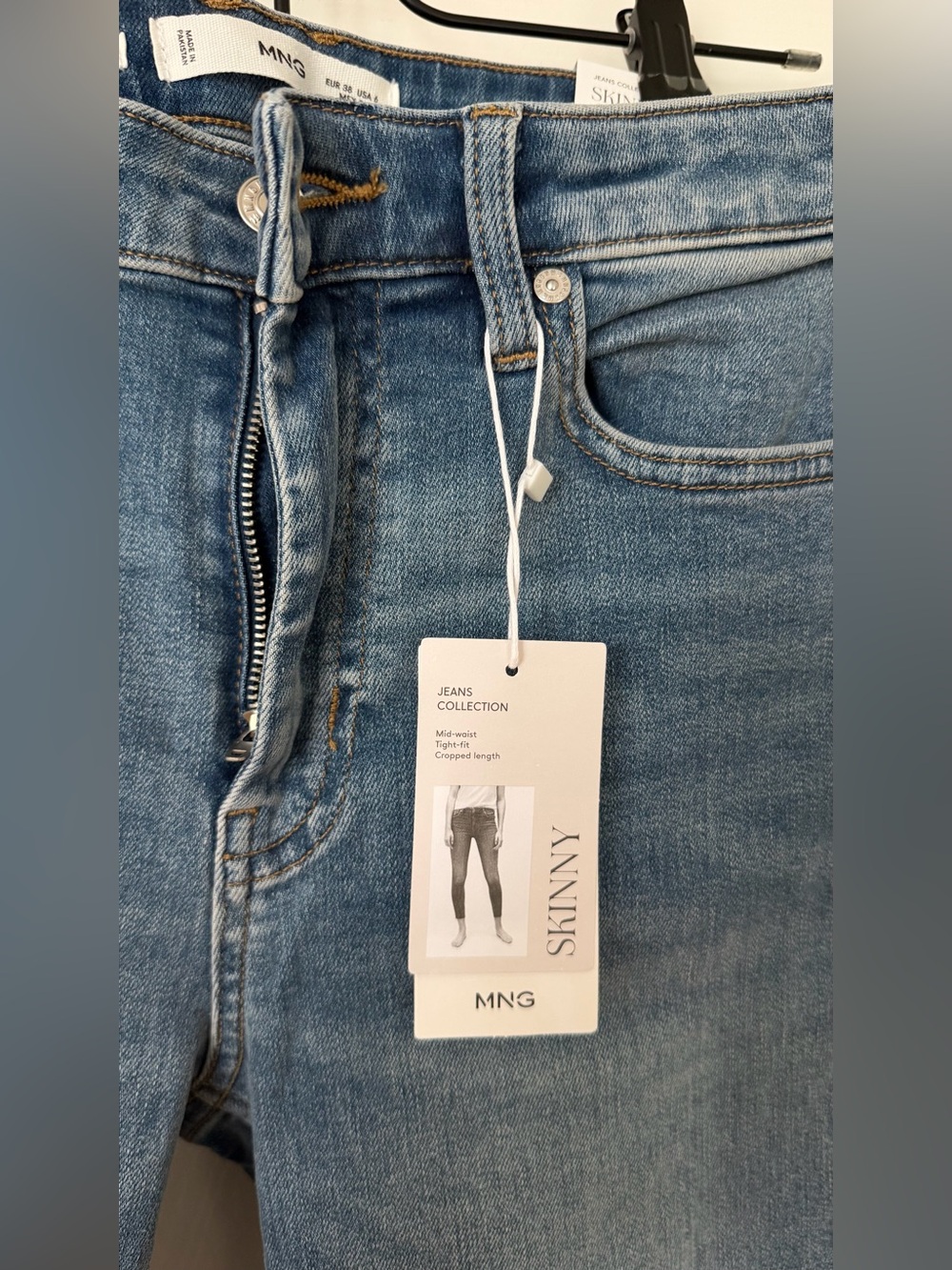 Mango ISA Light Blue Skinny Cropped Jeans